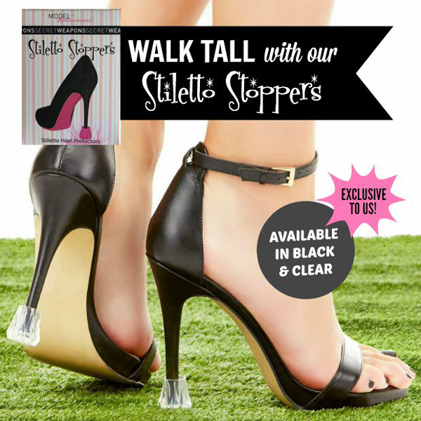 Twinkle Toes Stiletto Stoppers SW0017B Black & SW0017C Clear (2)