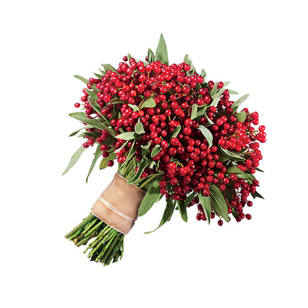 1a. A striking bouquet made up of cranberries. Idea taken from The Ever After Guide