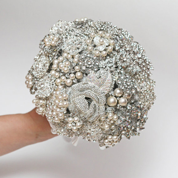 3a. With Swarovski crystals, pearl and detailing, this bouquet is a work of art. By Flower Decoration
