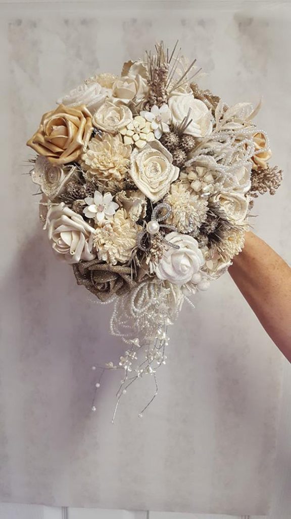 6b. This winter white-inspired creation from McGarry Wedding Flowers and Venue Stylists is made from silk flowers so you can keep and treasure it forever