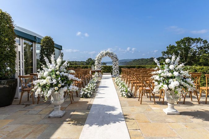 pavilion ceremony a nd flowers galore