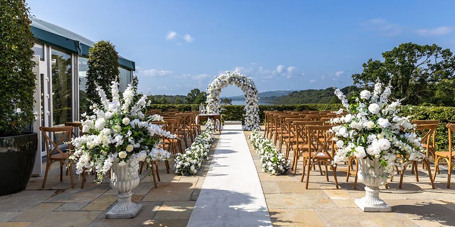 pavilion ceremony a nd flowers galore